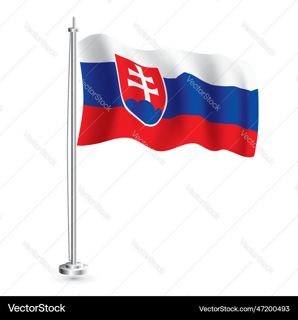 Slovakian flag isolated realistic wave Slovakian flag isolated realistic wave vector image