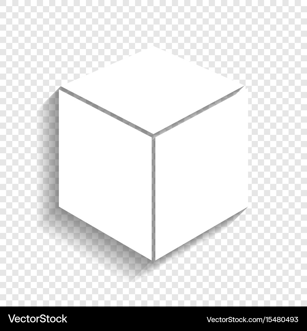 White Cube Icon - Transparent Background vector image