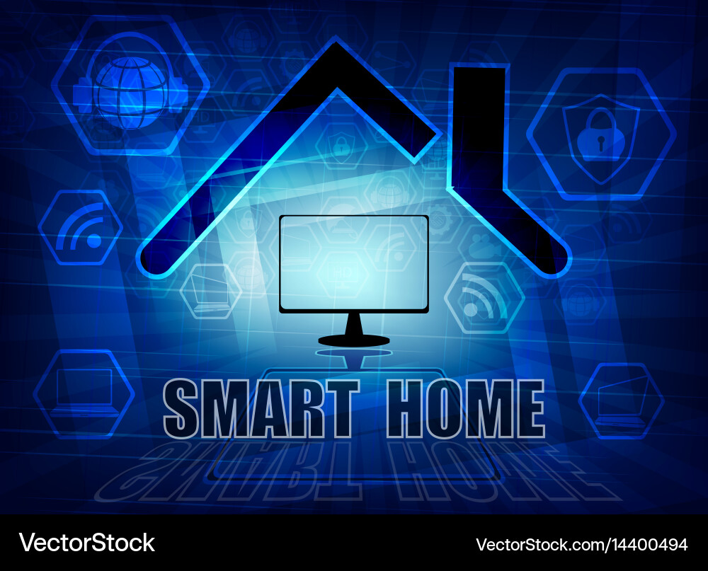 Blue background with attributes of the internet vector image