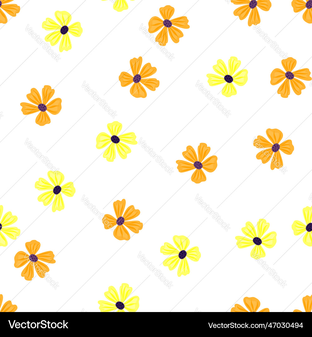 Chamomile flower seamless pattern in simple style Vector Image