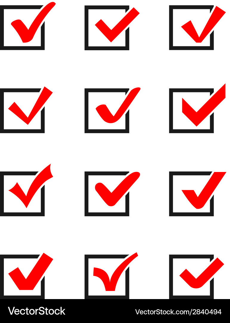 Check Mark Icons - Set vector image
