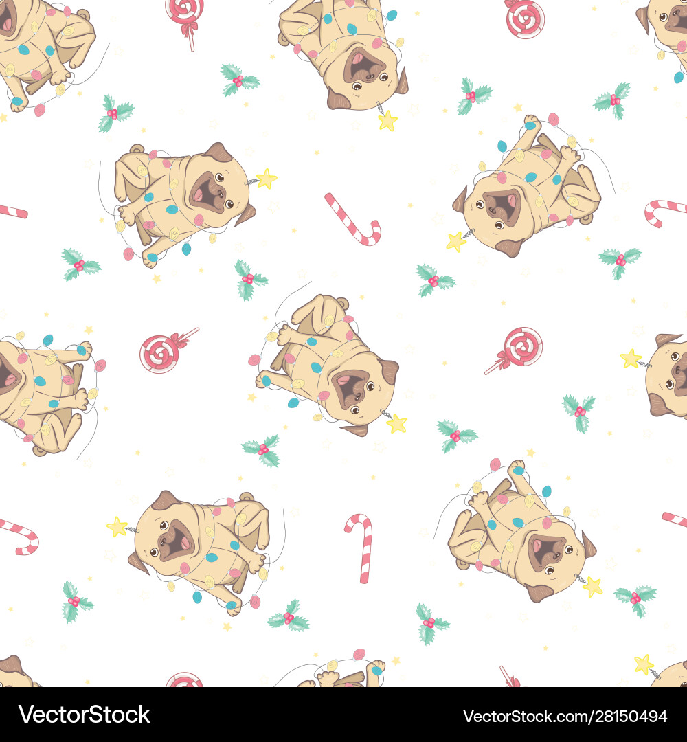 Christmas seamless pattern with image Christmas seamless pattern with image vector image