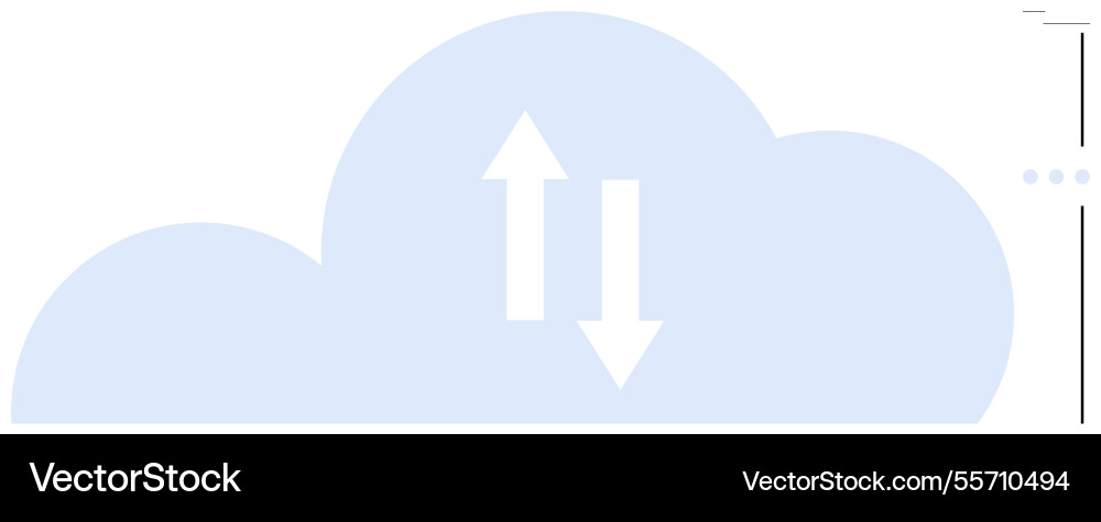 Cloud computing concept with upward and downward Cloud computing concept with upward and downward vector image