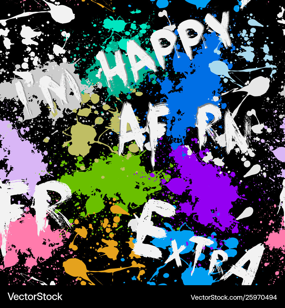 Colorful Splattered Text Pattern vector image