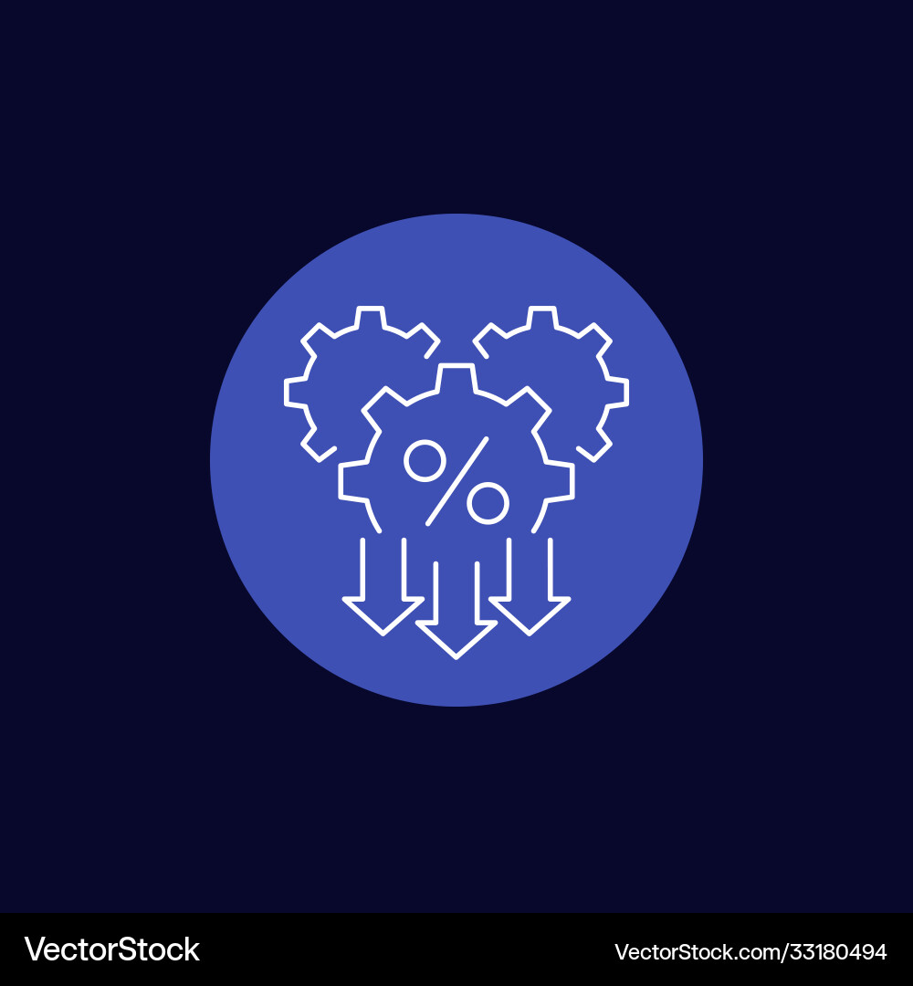 Cost optimization and efficiency linear icon vector image