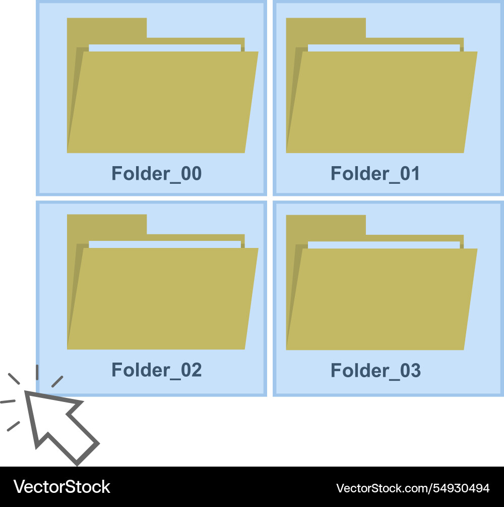 Cursor mouse selecting folders files computer Cursor mouse selecting folders files computer Vector Image