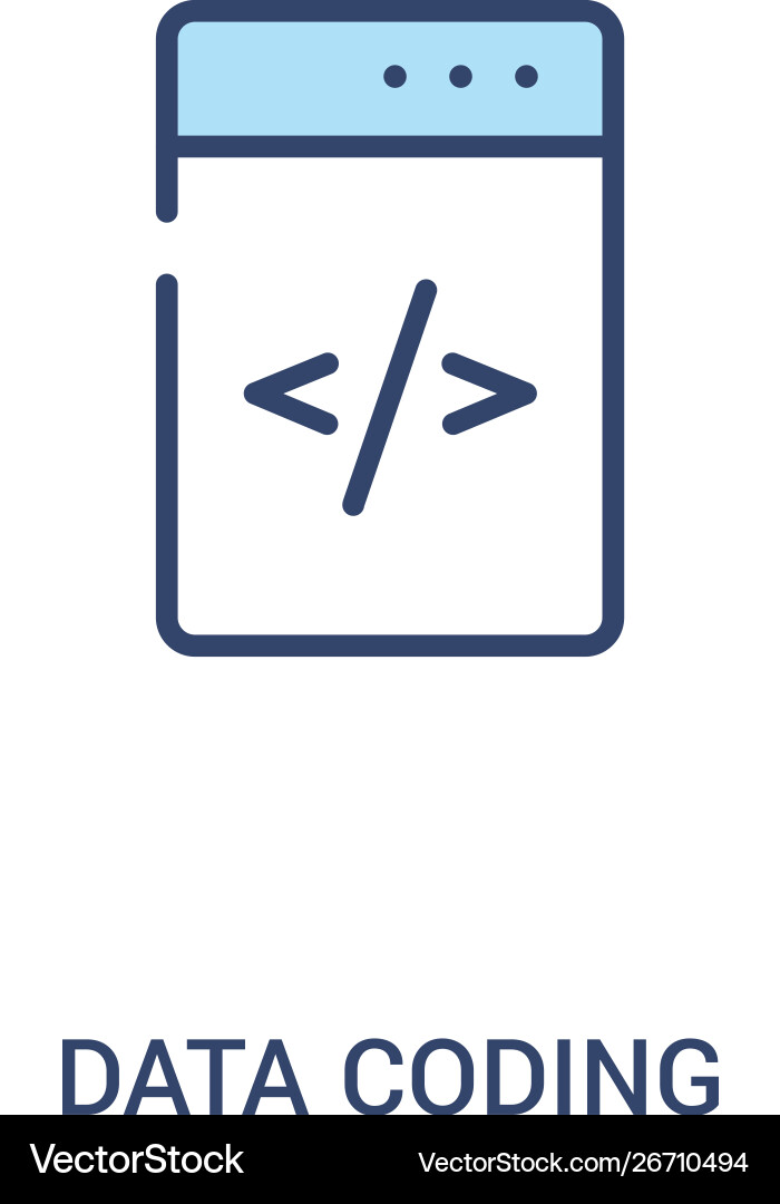 Data coding concept 2 colored icon simple line Data coding concept 2 colored icon simple line vector image