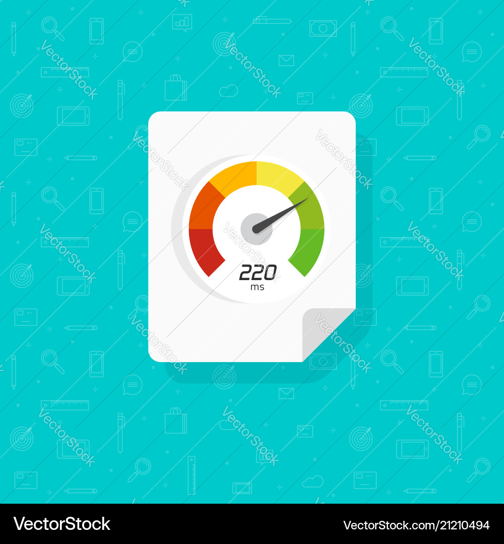 Document with speedometer icon idea vector image