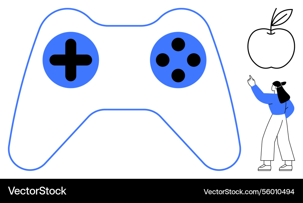 Game controller with playful minimalist elements Game controller with playful minimalist elements vector image