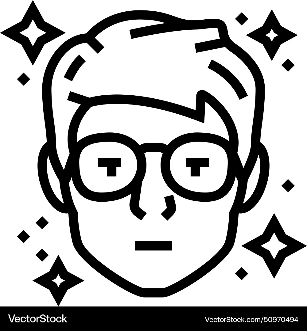 Geek chic tech enthusiast line icon vector image