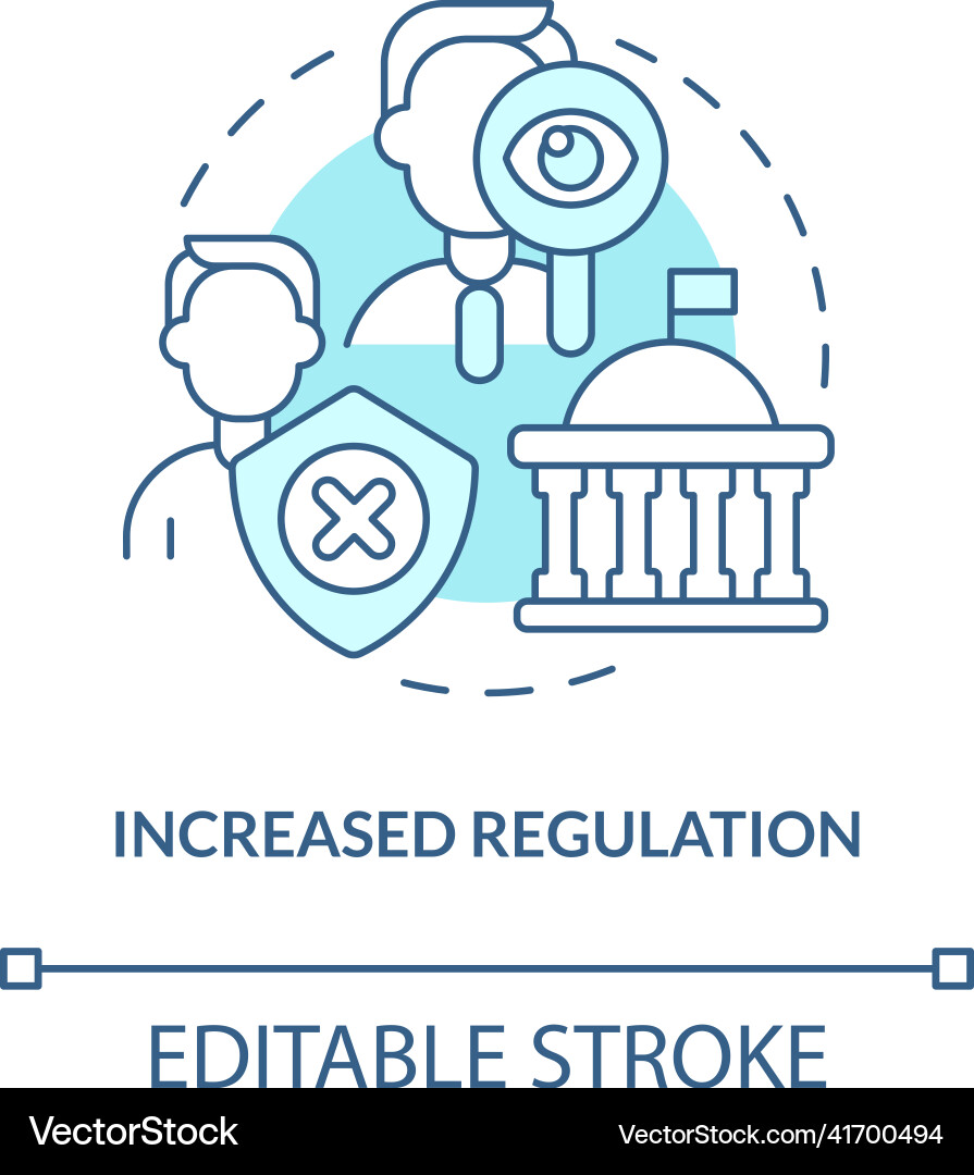 Increased regulation turquoise concept icon Increased regulation turquoise concept icon vector image
