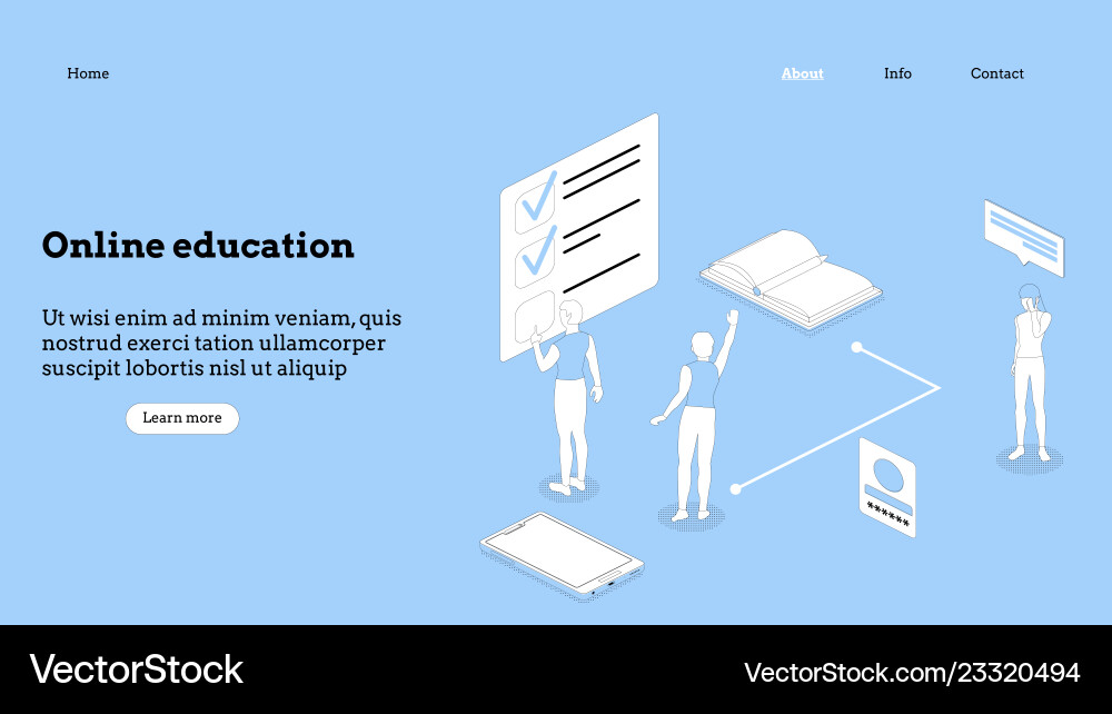 Landing page template programming course modern Vector Image