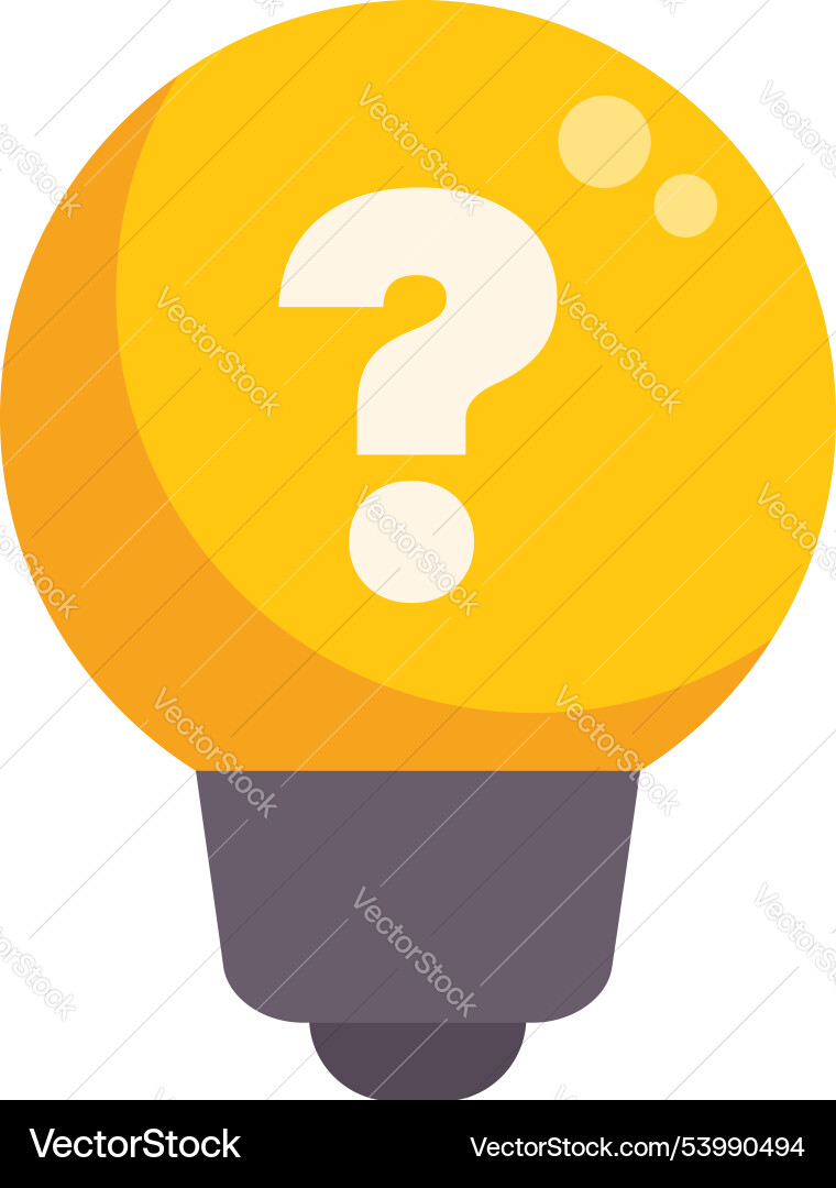 Light bulb with question mark symbolizing problem Light bulb with question mark symbolizing problem vector image