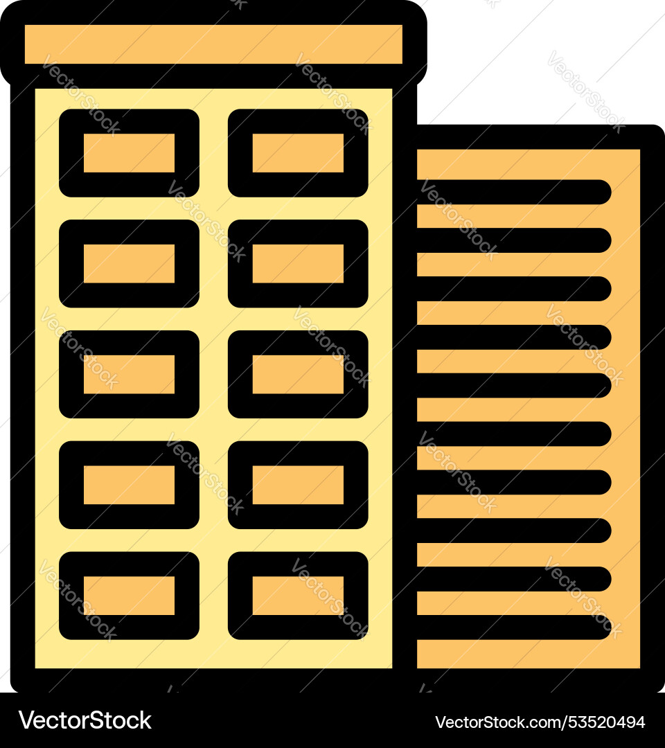 Multi storey building with windows representing Vector Image