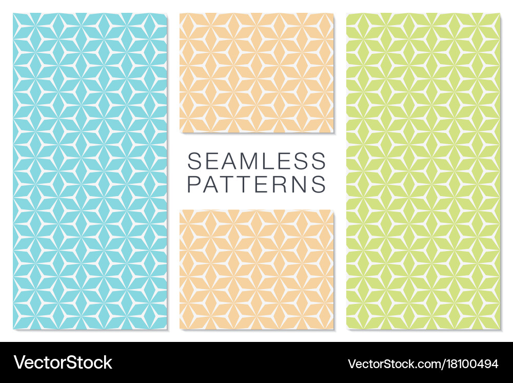 Set of minimalist seamless patterns hexagonal Vector Image