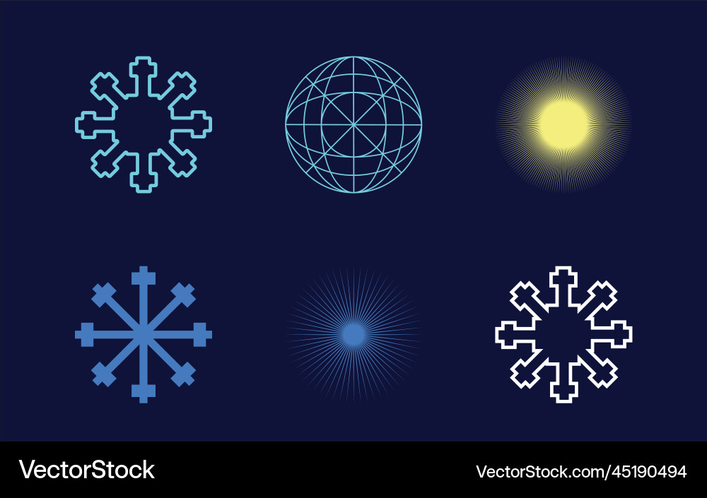 Set of y2k style objects extraordinary Set of y2k style objects extraordinary vector image
