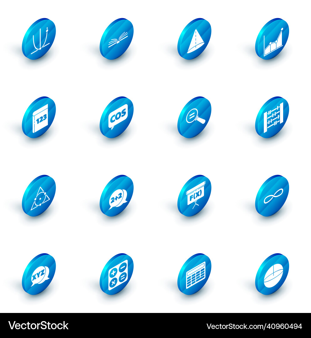 Set open book geometric figure cone graph Vector Image