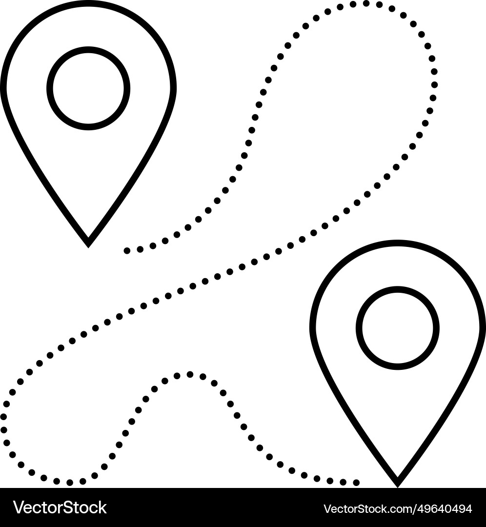 Track airplane pointer map line icon Track airplane pointer map line icon vector image