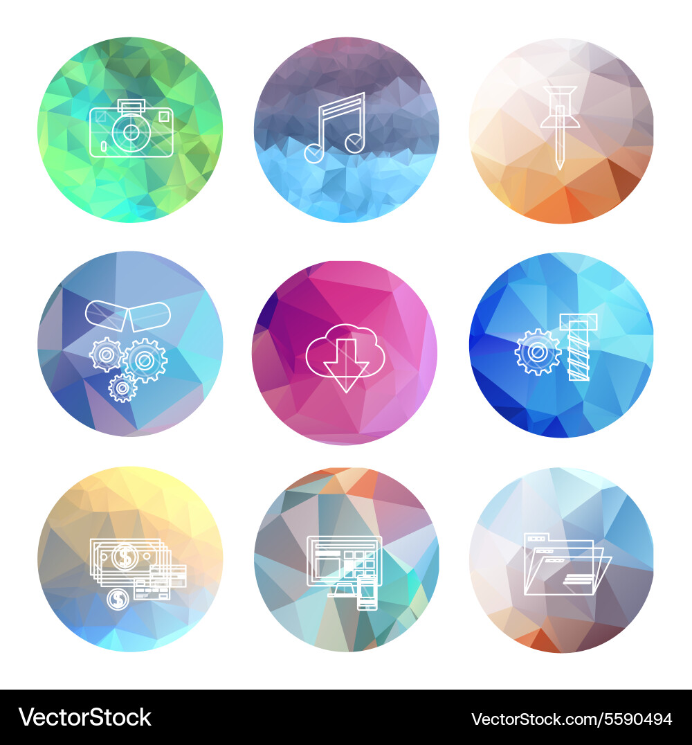 Universal modern icons for web and mobile app vector image