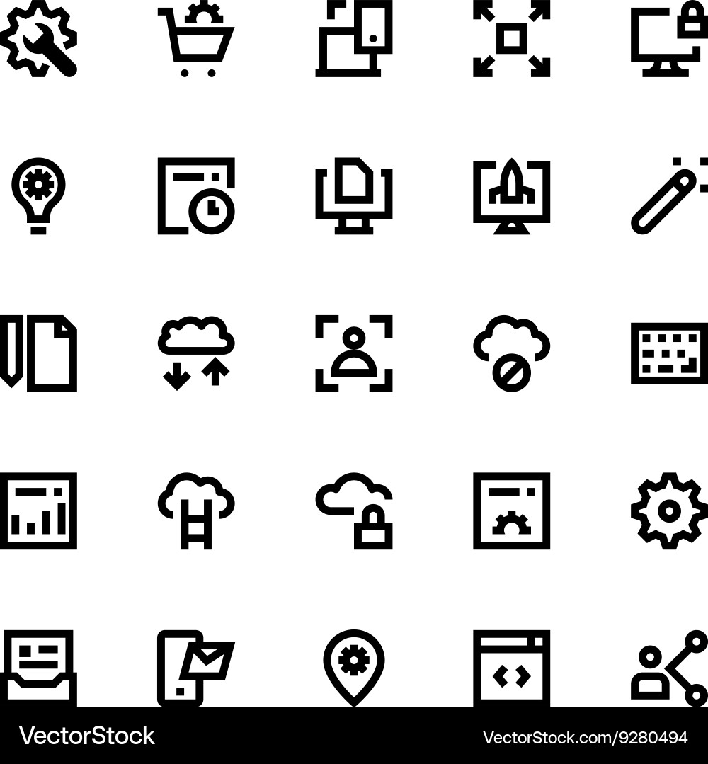 Web design and development icons 1 vector image