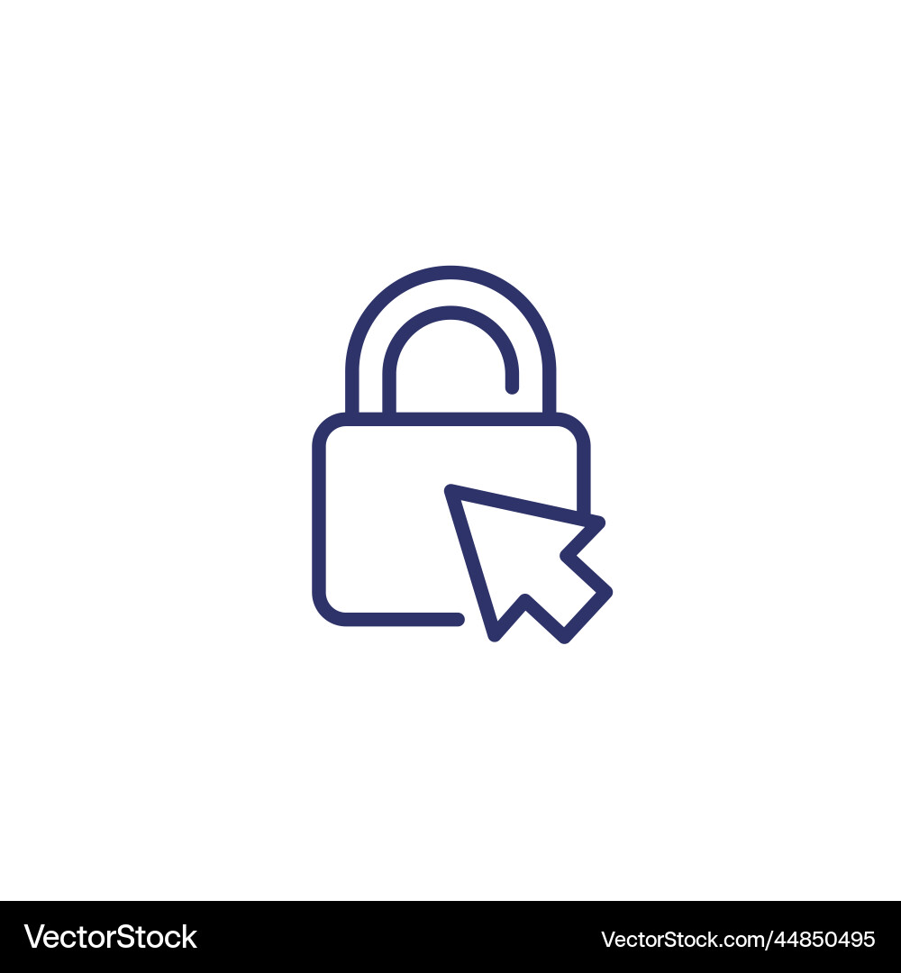 Access Line Icon mit Schloss und Cursor Vektorbild