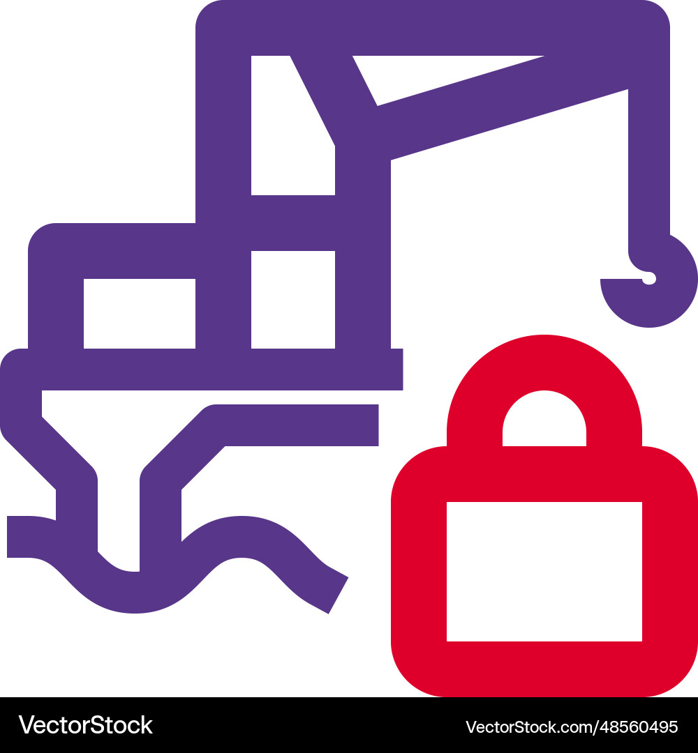 Advance system security in mining crane Vector Image