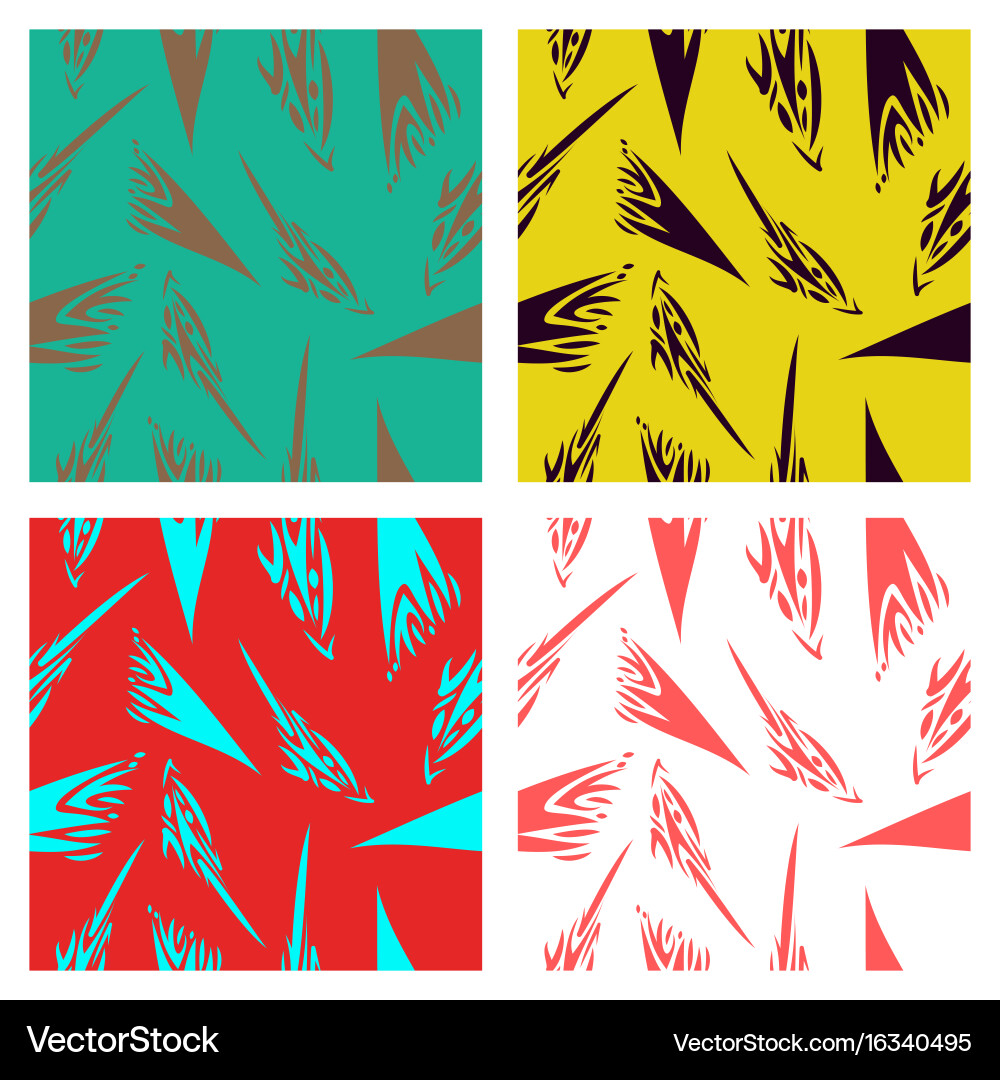 Assembly of patterns in striped style vector image