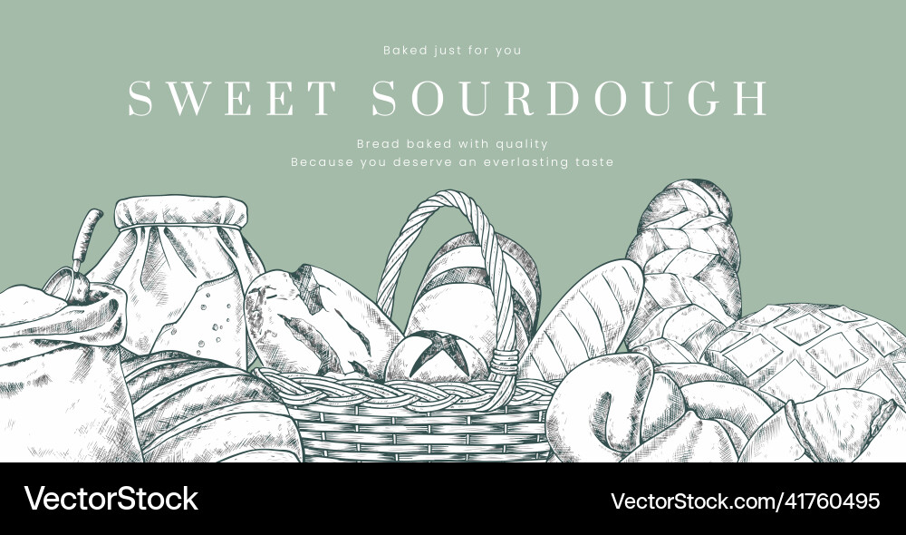 Billboard template with sourdough conceptsketch Vector Image