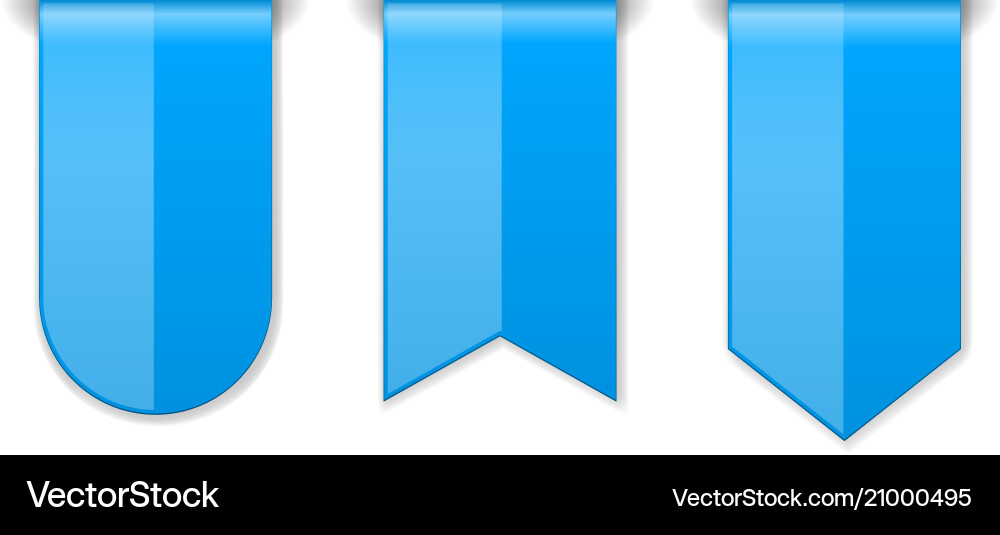 Blue down arrow tags 3d shiny icons Vector Image