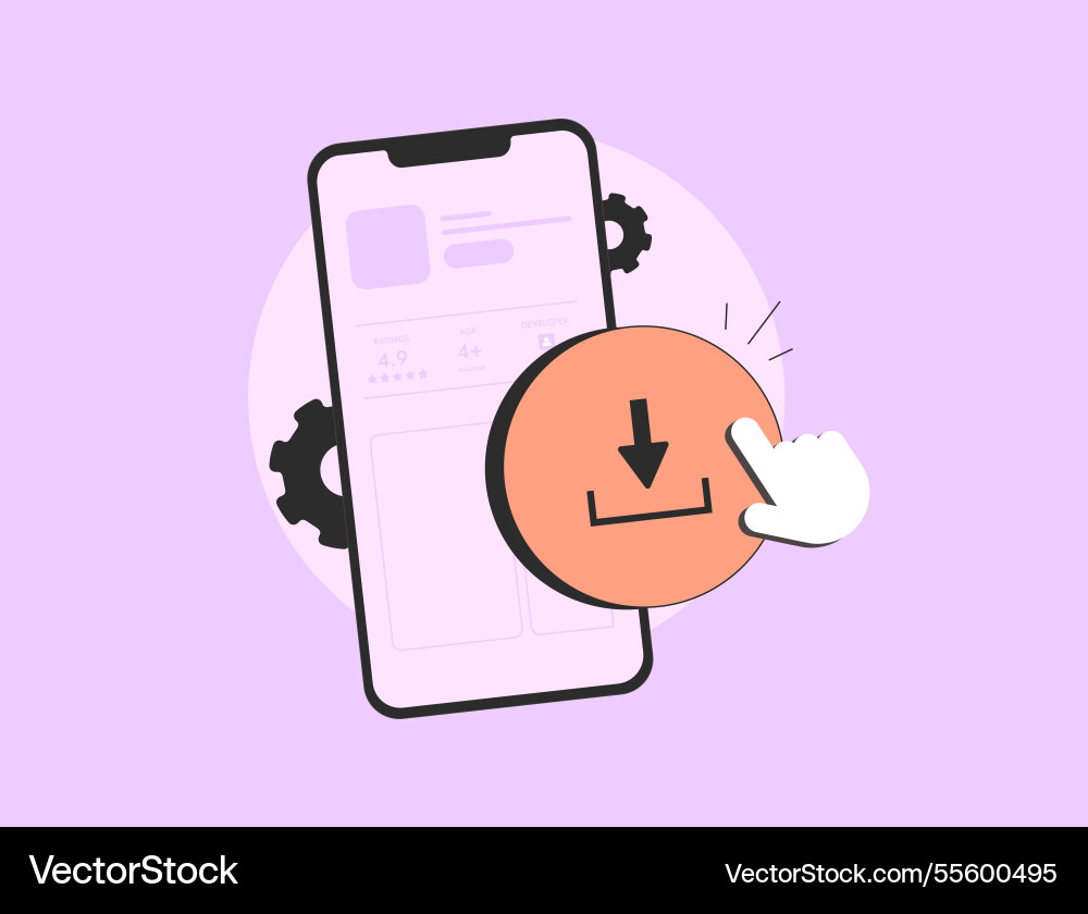 Boost app downloads with aso strategies including vector image
