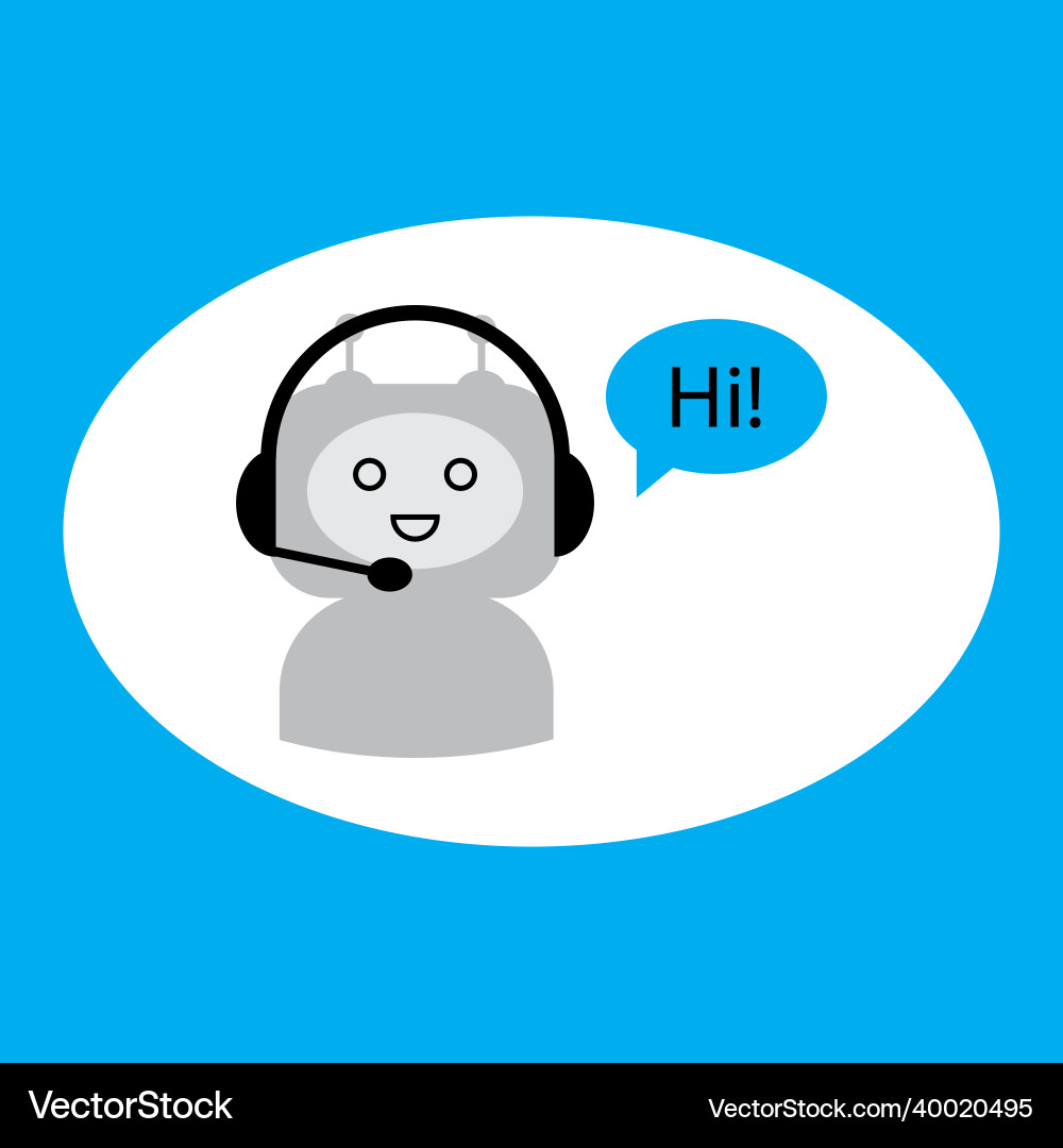 Bot sign online assistant computer robot chat Bot sign online assistant computer robot chat vector image