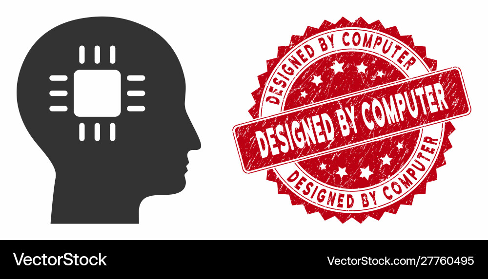 Brain processor icon with grunge designed Brain processor icon with grunge designed vector image