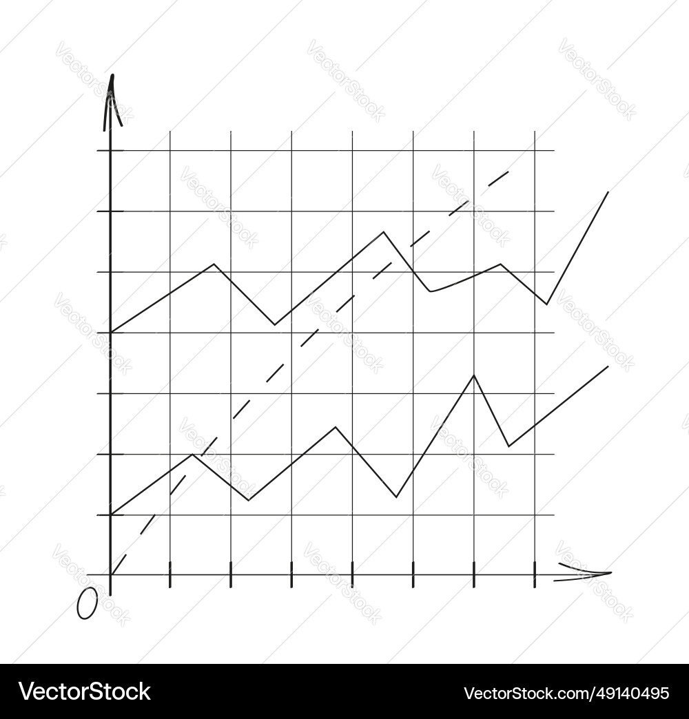 Chart graph in doodle style approximation Chart graph in doodle style approximation vector image