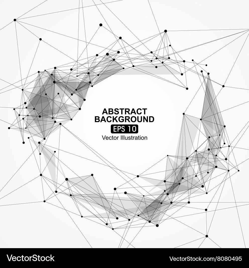 Dot line and surface consisting of abstract vector image