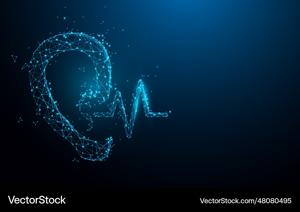 Ear and sound from lines triangles particle vector image