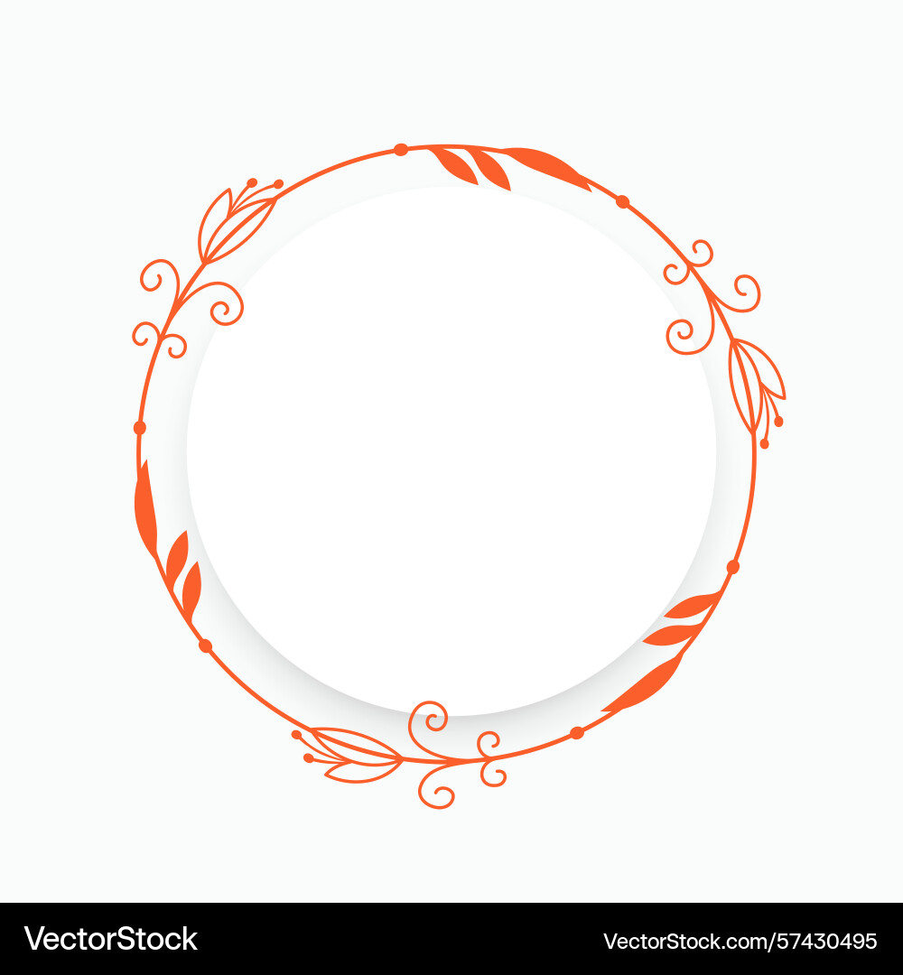 Elegant circular swirl frame background in line Vector Image