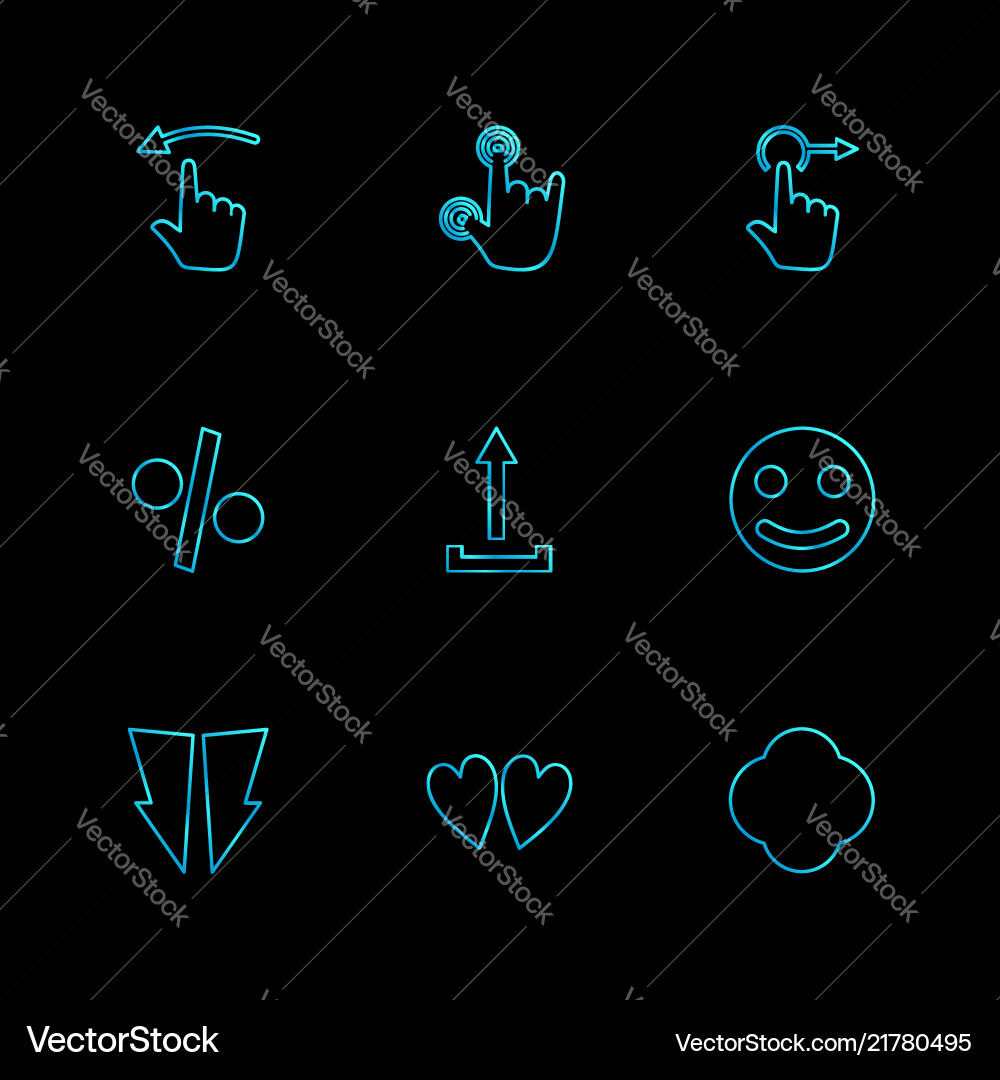 Emoji upload percentage hands pointer arrows vector image