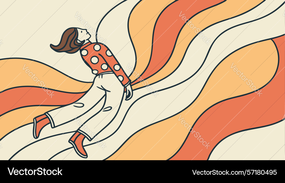 Expressive movement fluidity of abstract lines vector image