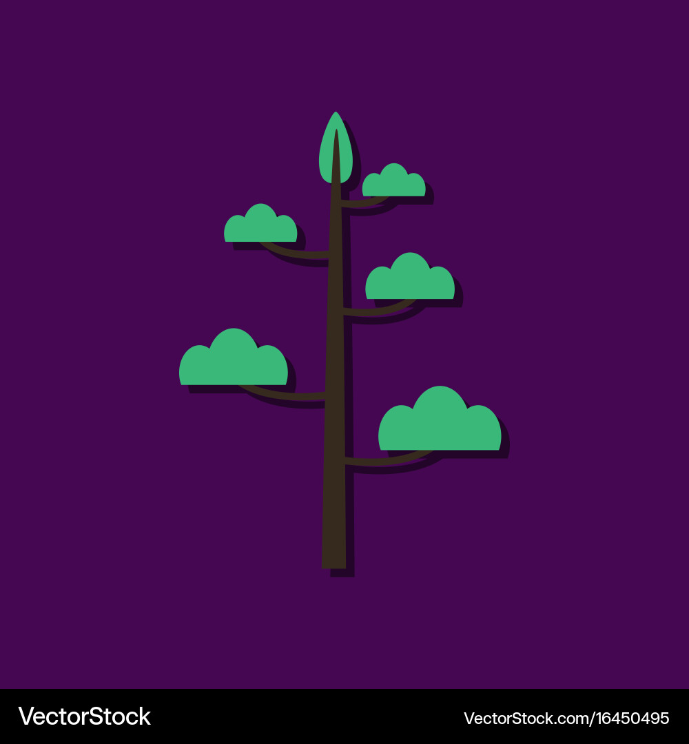 Flat icon design collection simple tree Vector Image