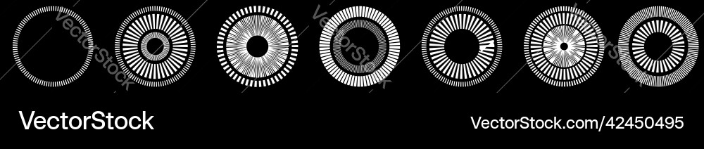 Geometric circle element with dashed lines Vector Image