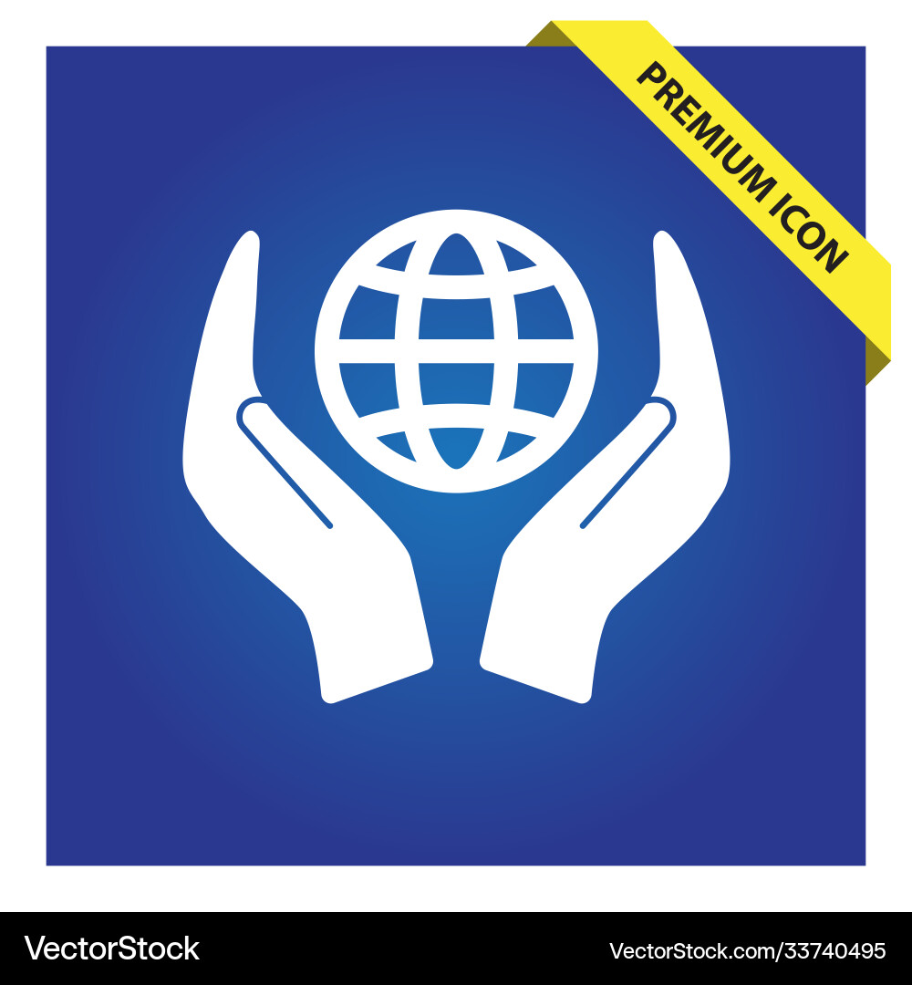 Globe in hand icon for web and mobile vector image