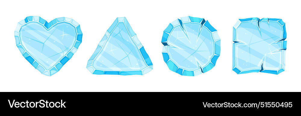 Ice shaped elements for game and web design Ice shaped elements for game and web design vector image