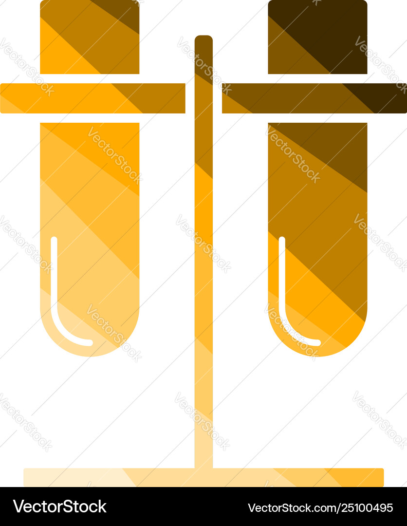 Lab flasks attached to stand icon Lab flasks attached to stand icon Vector Image