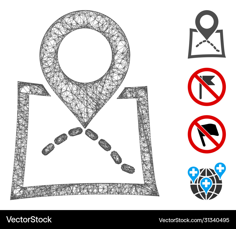Map marker web mesh vector image