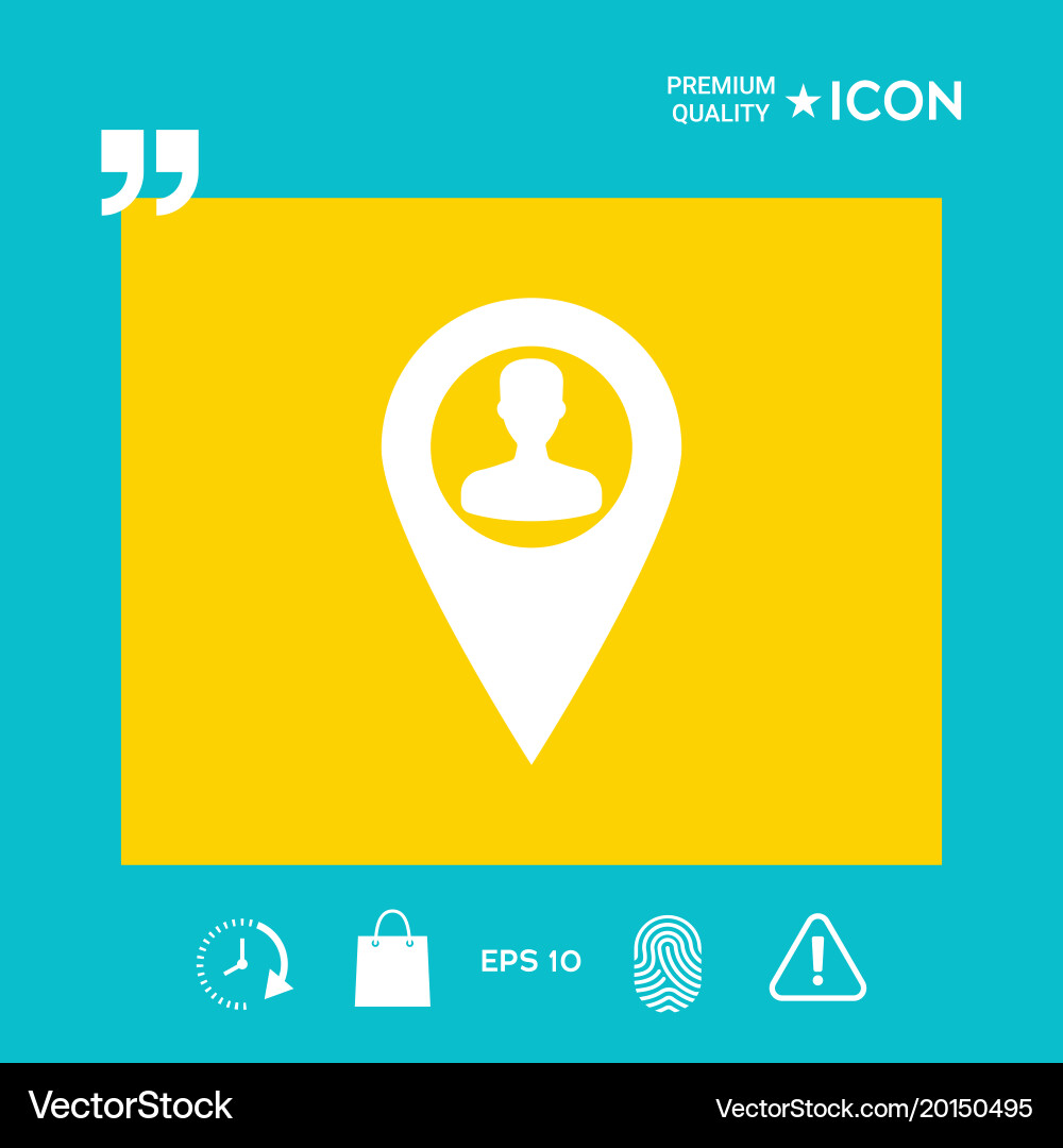 Map pointer with man silhouette Vector Image