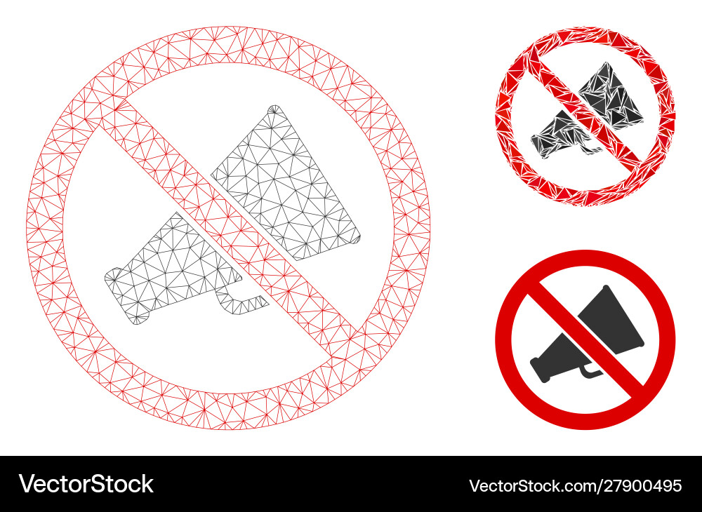 No sound mesh 2d model and triangle mosaic No sound mesh 2d model and triangle mosaic vector image