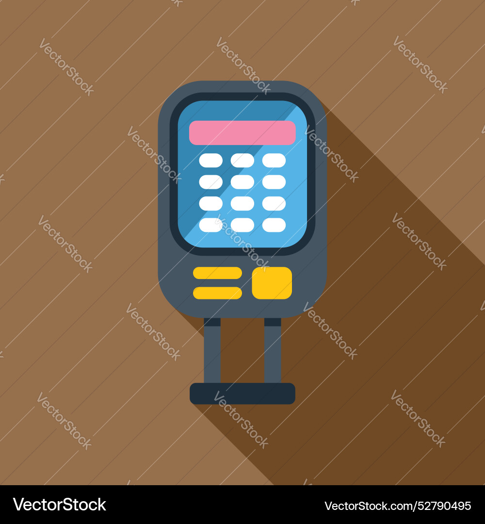 Parking meter displaying time remaining with long Parking meter displaying time remaining with long vector image