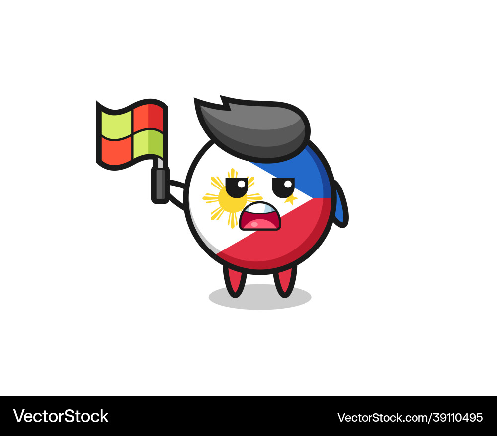 Philippines flag badge character as line judge Philippines flag badge character as line judge vector image