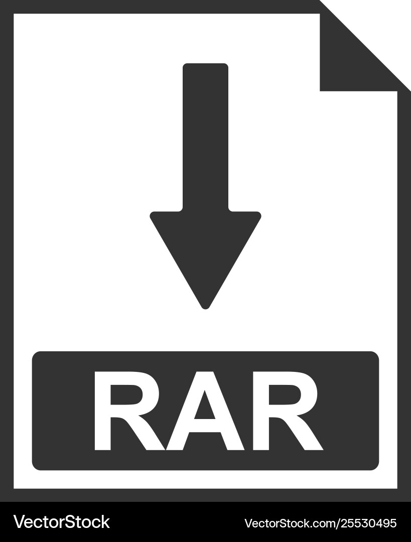 Rar file document icon download button Rar file document icon download button vector image
