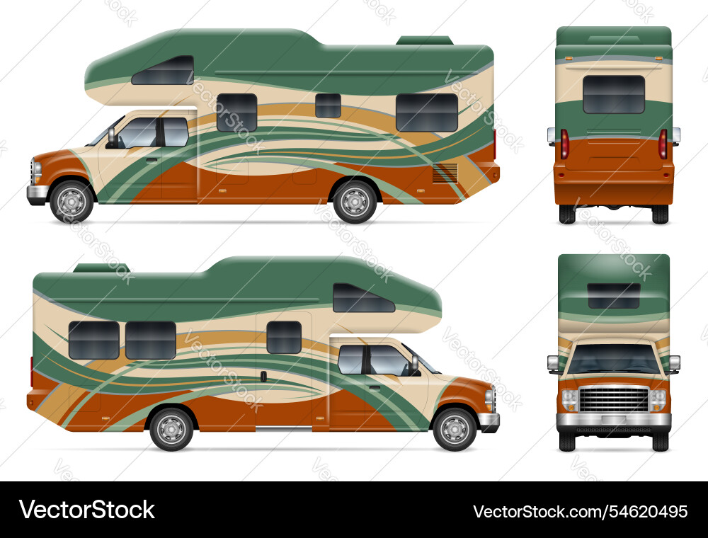 Rv wrap mock-up side front back view Rv wrap mock-up side front back view vector image